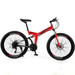 LWZ Bike LWZ Men's Mountain Bike 26 Inch Wheels 21 Speed Non-slip Dual Disc Brakes Full Suspension Carbon Steel Folding Bikes