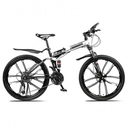 LWZ Folding Bike LWZ Mountain Bikes Adult 26 Inch Folding Bikes Men's and Women's High Carbon Steel 24 Speed Dual Disc Brake Outroad Bicycles MTB