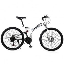 LWZ Bike LWZ Youth and Adult Mountain Bike Folding 21 Speed 26 Inch Carbon Steel City Commuter Bike Dual Disc Brake