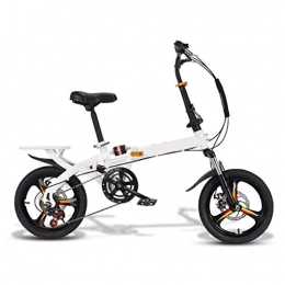 LXJ Bike LXJ 16-inch One-wheel Foldable Bicycle, Adult Men’s And Women’s Lightweight City Bikes Can Carry People, Double Shock Absorbers, Disc Brakes, 6-speed