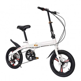 LXJ Folding Bike LXJ 16-inch One-wheel Folding Bicycle Adult Men’s And Women’s Lightweight City Bikes With Adjustable Handles And Comfortable Saddle, Disc Brake, 6-speed