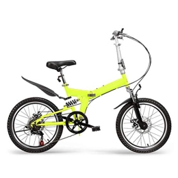 LXJ Folding Bike LXJ 20-inch bicycle Lightweight Portable Folding Bicycle, Adult Men's And Women's 7-speed Mechanical Disc Double Shock Absorber, Outdoor Leisure Bicycle