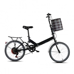 LXJ Folding Bike LXJ 20-inch Lightweight Folding Bicycle, City Bicycle Scooter For Adults, Teenagers, Women And Girls, Variable Speed And Shock Absorption, With Cloth Frame