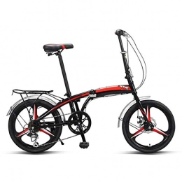 LXJ Folding Bike LXJ 20-inch road bike adult bicycle Black Folding Bicycle Ultra-light And Portable One-piece Wheel Unisex For Adult Students Height Adjustable Bicycle black