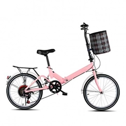 LXJ Bike LXJ 20-inch Ultralight Folding Bicycle Adult And Young Women’s Portable High-carbon Steel City Bike, Shock Absorption, 7-speed, With Cloth Frame And Back Seat