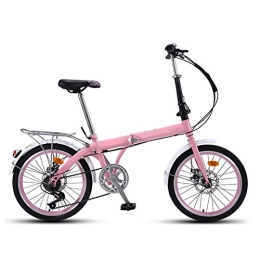 LXJ Folding Bike LXJ 20-inch Ultralight Folding Mountain Bike Adult And Young Women Portable High-carbon Steel City Bike Front And Rear Mechanical Disc Brakes 7-speed