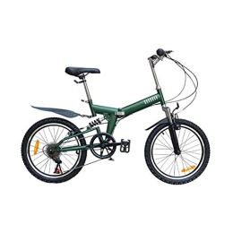 LXJ Bike LXJ 20 Inches folding bicycle for women men Adult Variable Speed Folding Mountain Cross-country Bike Unisex Teenagers 6-speed Lightweight Shock Absorber green