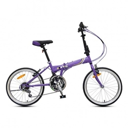 LXJ Folding Bike LXJ 21-speed Stepless Variable Speed Folding Bicycle, 20-inch V Brake, Adult Student Outdoor Bicycle Park Travel Bicycle Leisure Bicycle, Folding Pedal