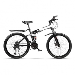 LXJ Bike LXJ 26-inch 24-speed Lightweight Folding Mountain Bike, Portable, Durable, Bicycle Road Bike City Bike, Shock-absorbing Disc Brake