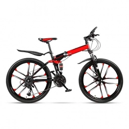 LXJ Folding Bike LXJ 26-inch Folding Bike, 24-speed, Cross-country Bike With 10 Cutters, Lightweight High-carbon Steel Frame, Double Shock Absorption, Double Disc Brakes