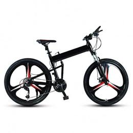 LXJ Bike LXJ 26-inch Wheel Folding Mountain Bike, 24-speed, Aluminum Alloy Frame, 3-blade One-piece Wheel, Shock-absorbing Disc Brake, Suitable For Road, Off-road, Travel
