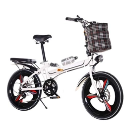 LXJ Bike LXJ 6-speed Disc Brake, Scooter With Fabric Frame, Lightweight Folding Bicycle, 20-inch Single-wheel Adult Student Unisex,