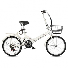 LXJ Folding Bike LXJ Adult Folding Bikes, Lightweight Unisex City Bikes For Men And Women, High-carbon Steel Frame With 20-inch Wheels, With Adjustable Handles And Seats, 6-speed Transmission