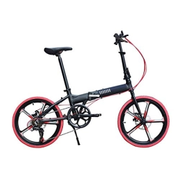 LXJ Bike LXJ Adult Outdoor Recreational Bicycle, 7-inch Disc Brake, Lightweight Aluminum Alloy Folding Bicycle, Black.