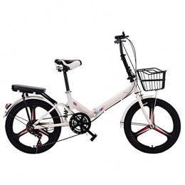 LXJ Bike LXJ Adult Variable Speed Folding Bicycle Unisex For Teenagers, 20 Inch One-piece Wheels, Available For Urban Work, Lightweight, High-carbon Steel Frame