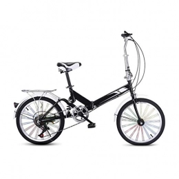 LXJ Folding Bike LXJ City Bike Unisex Adult Folding Mini Bike Lightweight, 20-inch Encrypted Color Spoke Wheels, High-carbon Steel Frame, 7-speed