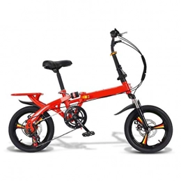 LXJ Bike LXJ Folding Bicycle, 16-inch One-wheel, 6-speed Disc Brake, Double Shock Absorber, Lightweight City Commuter Bike, Suitable For Adults, Men, Women, And Teenagers