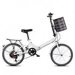 LXJ Bike LXJ Folding Bicycle, 20-inch 7-speed, Lightweight City Bicycle Bicycle Scooter, Suitable For Adults And Young Men And Women, With Cloth Frame And Back Seat
