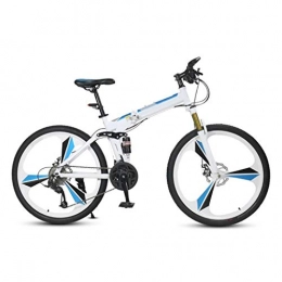 LXJ Folding Bike LXJ Folding Mountain Bike, 26-inch Wheel High-carbon Steel Frame, 24-speed Full Suspension Double Disc Brakes, Adult And Youth Outdoor Off-road Bike