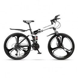 LXJ Bike LXJ Folding Mountain Bike, Lightweight High-carbon Steel Folding Frame, 26-inch One-wheel 24 Speed, Dual Shock Absorption And Dual Disc Brakes