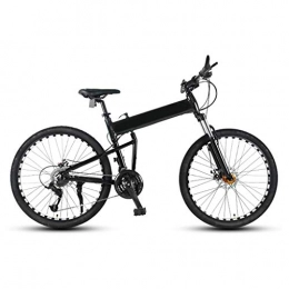 LXJ Bike LXJ Folding Mountain Bike Road Bike Leisure Off-road, 24 Speed, Disc Brake, Shock Absorption (color: Black, Size: 26-inch Wheels)