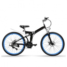 LXJ Folding Bike LXJ High-carbon Steel Folding Mountain Bike, 24-inch Adult Student With 24 Speed, Double Suspension And Double Disc Brakes, Outdoor Cross-country Bike