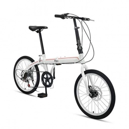 LXJ Bike LXJ Lightweight City Folding Bike, 20-inch Variable Speed Shock-absorbing High-carbon Steel Frame, Universal For Male And Female Adult Students