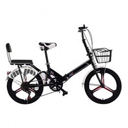 LXJ Folding Bike LXJ Lightweight Foldable Bicycle For City To Work Riding, 20-inch Integrated Wheel, 7-speed Shock Absorber And Dual Brakes, Unisex For Adult Students