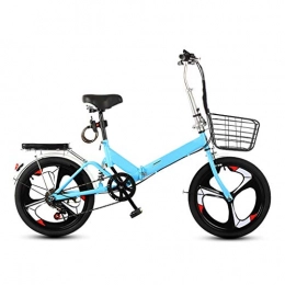 LXJ Folding Bike LXJ Lightweight Foldable Bicycle For City To Work Riding, 20-inch One-wheeled 7-speed Shock Absorber, Unisex For Adult Students