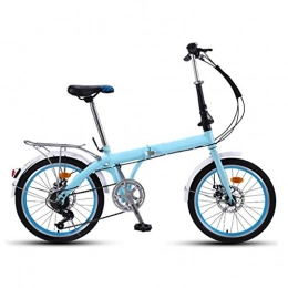 LXJ Folding Bike LXJ Lightweight Foldable Bicycle For Urban Work Riding, 20-inch 7-speed Mechanical Disc Brake, Double-layer Knife Ring, Unisex For Adult Students