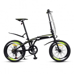 LXJ Bike LXJ Lightweight Foldable Bicycle With Broken Wind And Streamlined, 20-inch 7-speed Mechanical Disc Brake, Suitable For Adult Men, Women And Students, City Bicycles