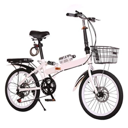 LXJ Folding Bike LXJ Lightweight Folding Bicycle, 20-inch Tire Speed Double Disc Brake Shock Absorption, Suitable For Urban Bicycles For Adults, Men, Women And Students
