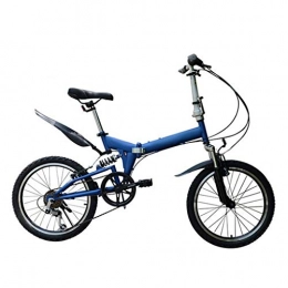 LXJ Bike LXJ Lightweight Folding Mountain Bike Unisex City Bike 20 Inches, 6-speed V-brake Suspension, Comfortable Saddle, Suitable For Adult Men, Women, And Teenagers