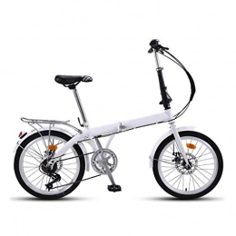 LXJ Bike LXJ Lightweight Portable Folding Bicycle, 20-inch 7-speed Mechanical Disc Brake For Adult Men And Women, With Comfortable Seats And Strong Rear Frame