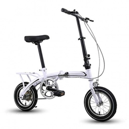 LXJ Bike LXJ Lightweight Portable Folding Bicycle, Adult Men's And Women's 12-inch Single-speed V-brake, With Adjustable Handlebars And Comfortable Saddle
