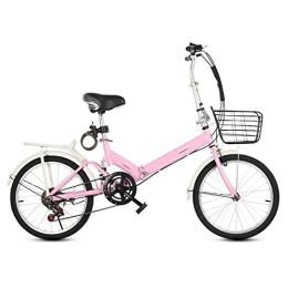 LXJ Bike LXJ Road bike adult bike Adult Folding Bikes Lightweight Male And Female City Bikes 20-inch Wheels Adjustable Height Adjustable seat height Variable Speed Pink