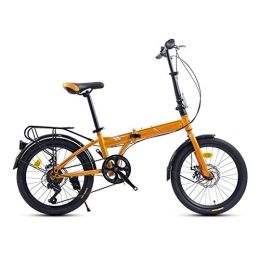 LXJ Bike LXJ Road bike adult bike Folding Bicycle 20-inch Wheels 7-speed Seat Adjustable Handlebars Ultra-light And Portable Easy To Store Unisex For Adult Students (Orange)