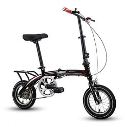 LXJ Bike LXJ Small Mini Lightweight Folding Bike With 12-inch Tires And Single-speed V-brake, Suitable For City Bikes For Adults, Men, Women And Students, Black