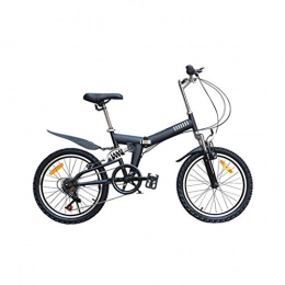 LXJ Bike LXJ Ultra-light Folding Mountain Bike 20 Inches, 6-speed Shock Absorber, Comfortable Saddle, Suitable For Adult Men And Women, Teenagers, Black