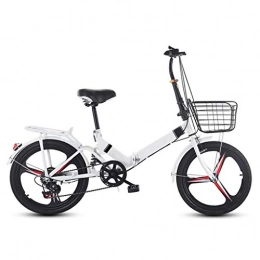 LXJ Folding Bike LXJ Ultra-light Portable City Folding Bicycle, 20-inch Integrated Wheel 6-speed Shock Absorption, Suitable For Adult Men, Women And Students