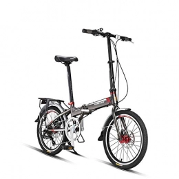 LXLTLB Bike LXLTLB Folding Bike, Unisex -7 Speed Convenient Aluminum Alloy Folding City Bicycle 20 Inch Wheels, Gray