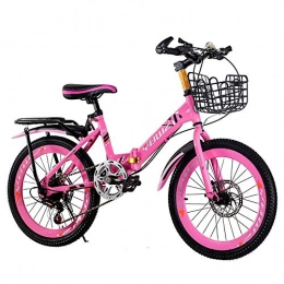 Lxyxyl Bike Lxyxyl Mountain Bike - Hard Steel Frame Wheel Double Suspension Folding Portable with Bicycle (Color : Pink, Size : 20inch)