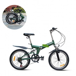 LYGID Folding City bike 20" Bicycle Lightweight Alloy 13kg 6 Speed High carbon steel frame Comfort Saddle,A