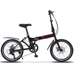 LYRONG Folding Bike LYRONG 20 Inch Folding Bike, Single Speed Low Step-Through Steel Frame Foldable Compact Bicycle with Fenders and Comfort Saddle Urban Riding and Commuting, Black
