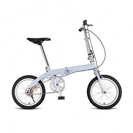 LYRONG Folding Bike LYRONG Single Speed Foldable Bicycle, with Comfort Saddle 16 Inch Folding Bike Low Step-Through Steel Frame Urban Riding and Commuting, Blue