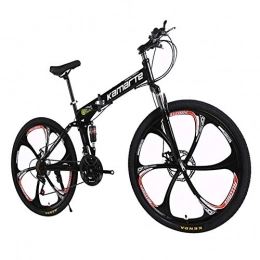 LYRWISHJD Bike LYRWISHJD Dual Disc Brakes Dual Suspension Bicycle 26 Inch Mountain Bike Folding Bikes Exercise 27-Speed For Men And Women For Road And Mountain Bicycles (Color : Black, Size : 26 inch)
