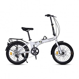 LYRWISHPB Folding Bike LYRWISHPB Folding Bike, Great For Urban Riding And Commuting, Featuring Low Step-Through Steel Frame, Single-Speed Drivetrain, Rear Rack, And 20-Inch Wheels (Color : White)