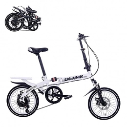 LYTBJ Bike LYTBJ Folding Adult Bicycle, 16-inch 6 Variable-Speed Labor-Saving Shock-Absorbing Bicycle, Front and Rear Double Discbrakes, Fast Folding Portable Commuter Bicycle