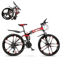 LYTBJ Bike LYTBJ Folding Adult Bicycle, 24-inch Hydraulic Shock Off-Road Racing, Lockable U-Shaped Fork, Double Shock Absorption, 21 / 24 / 27 / 30 Speed, Gift Included