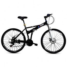 LYXQQ Folding Bike LYXQQ Lightweight Alloy Folding City Bicycle, Compact Foldable Bike Unisex Folding Bike Folding Mountain Bike Load Bearing150kg, 26 Inches, Black